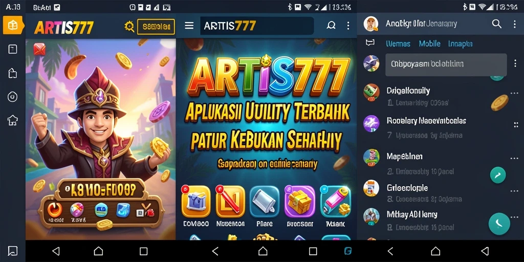 Tampilan antarmuka ARTIS777 yang sederhana dan efektif.
