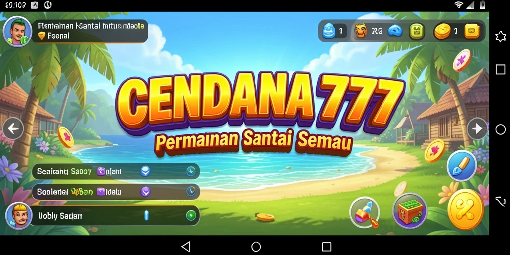 Tampilan gameplay CENDANA777 yang ceria dan menarik.
