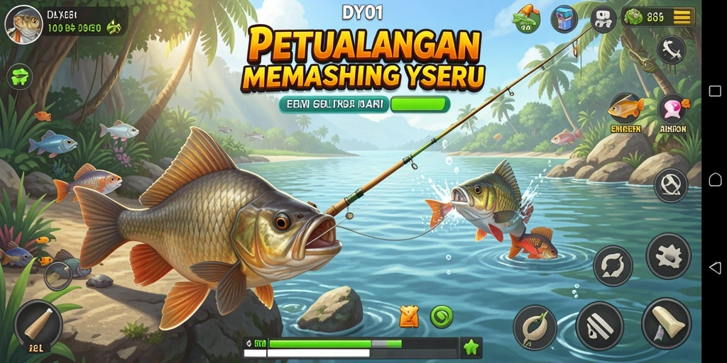 Tangkapan ikan yang menakjubkan dalam gameplay DY01.