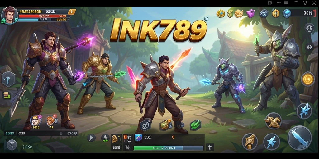 Screenshot utama yang menunjukkan pertempuran strategis mendebarkan di INK789.