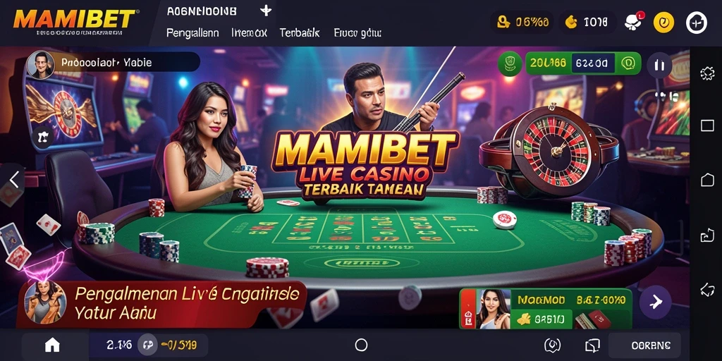 Tampilan gameplay Live Casino MAMIBET dengan dealer profesional dan suasana yang mendebarkan.