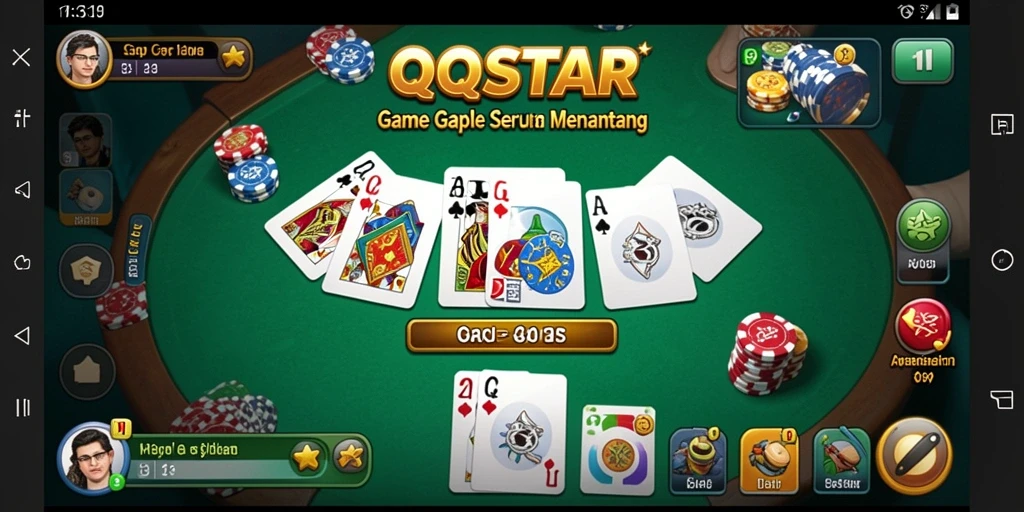 Tampilan gameplay seru dalam permainan Gaple QQSTAR.