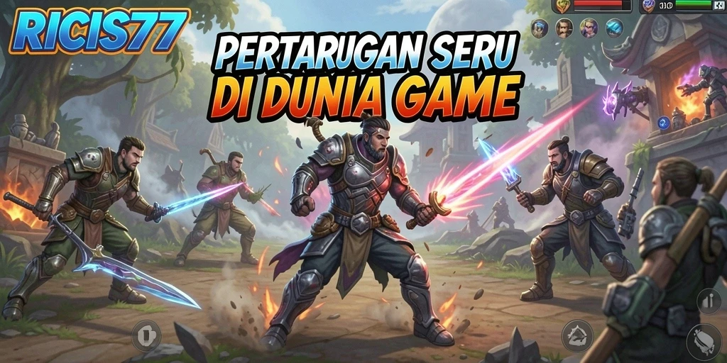 Gameplay mendebarkan dengan pertarungan yang intens di RICIS77.